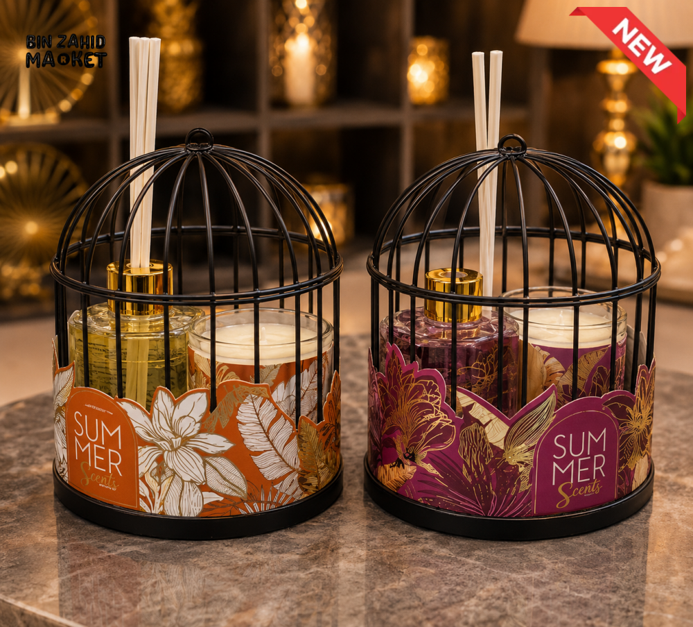 LUXURY BIRDCAGE REED DIFFUSER AND SCENTED CANDLE GIFT - 1 PIECE