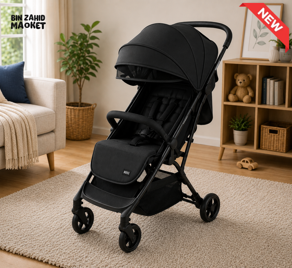 LUXURY COMPACT BABY STROLLER - BLACK