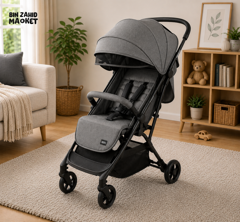 LUXURY COMPACT BABY STROLLER - GREY