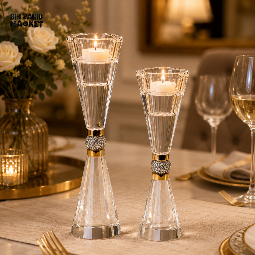 LUXURY CRYSTAL TEALIGHT CANDLE HOLDER SET - 2 PCS
