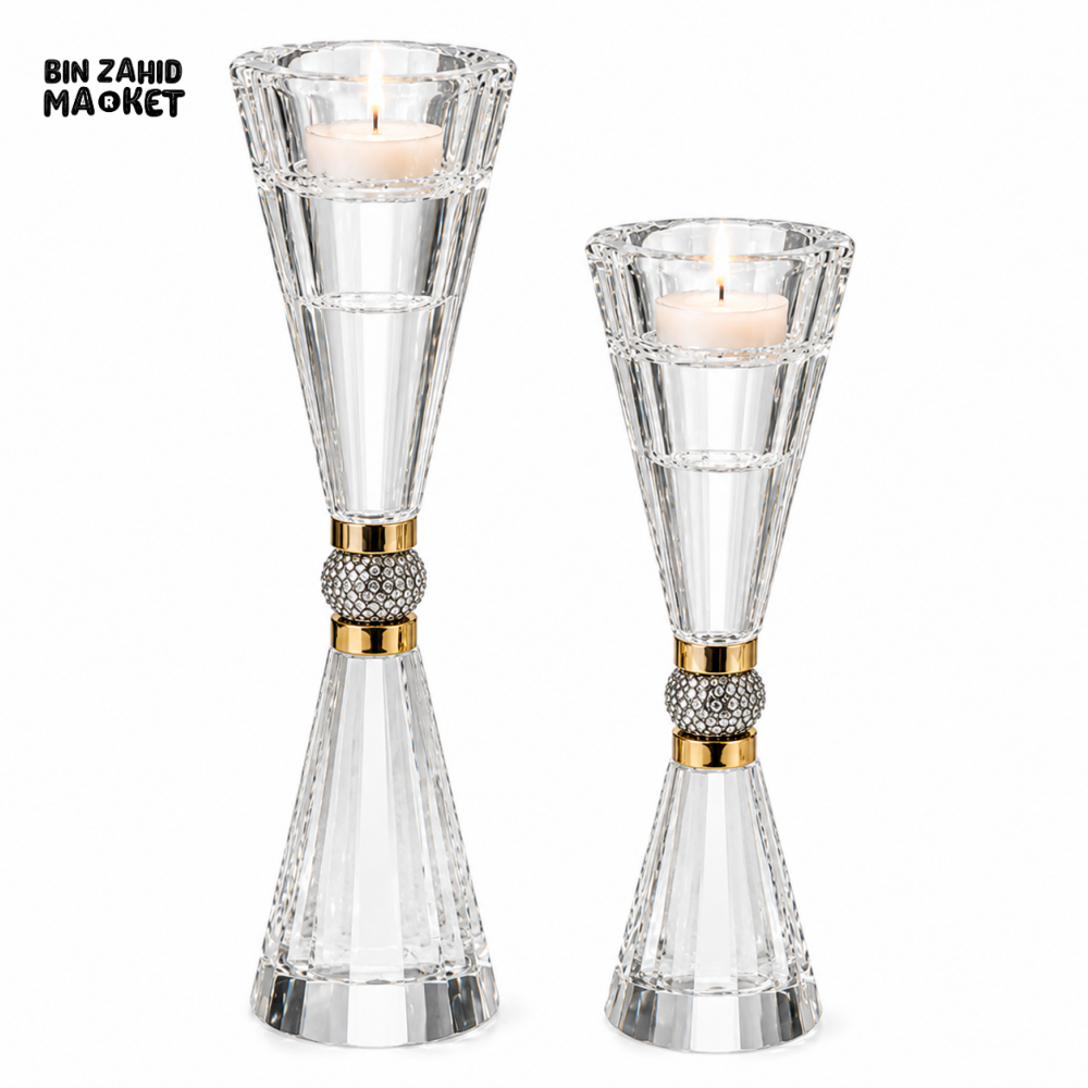 LUXURY CRYSTAL TEALIGHT CANDLE HOLDER SET - 2 PCS