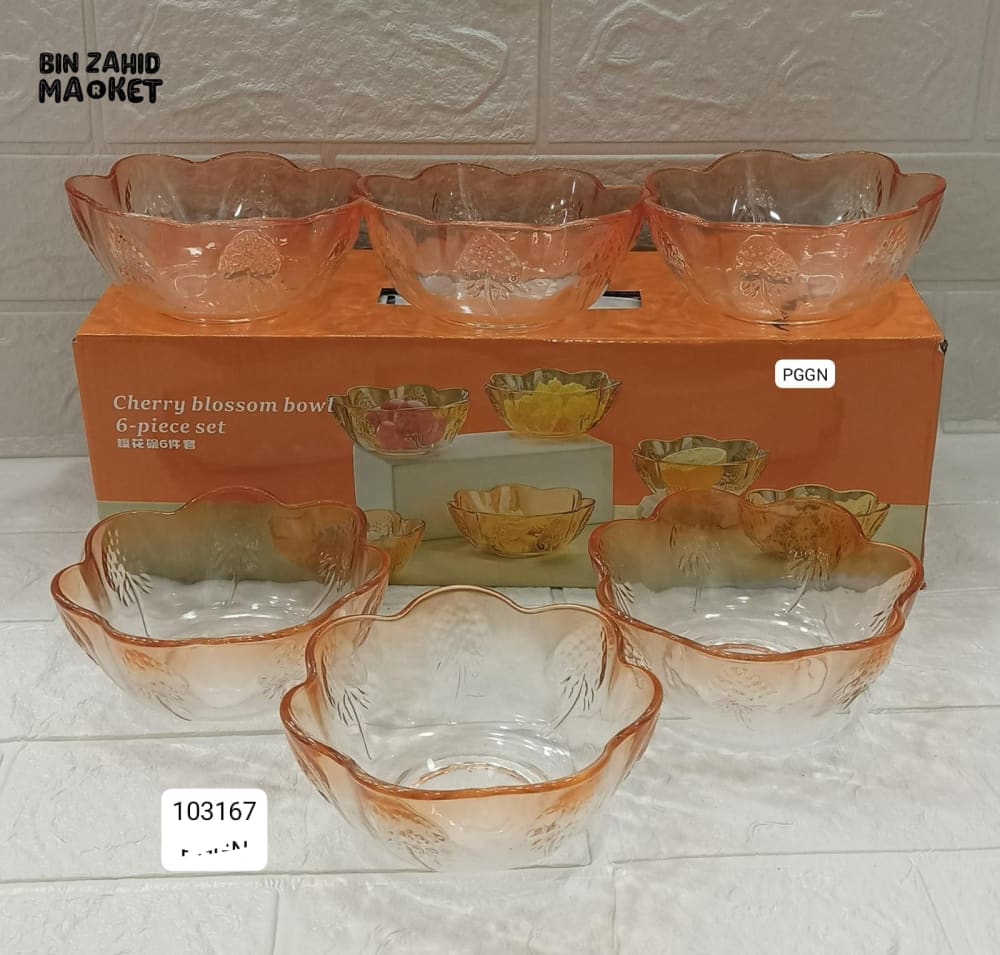 LUXURY CUT GLASS DESSERT BOWLS – SET OF 6 FOR KITCHEN & DINING
