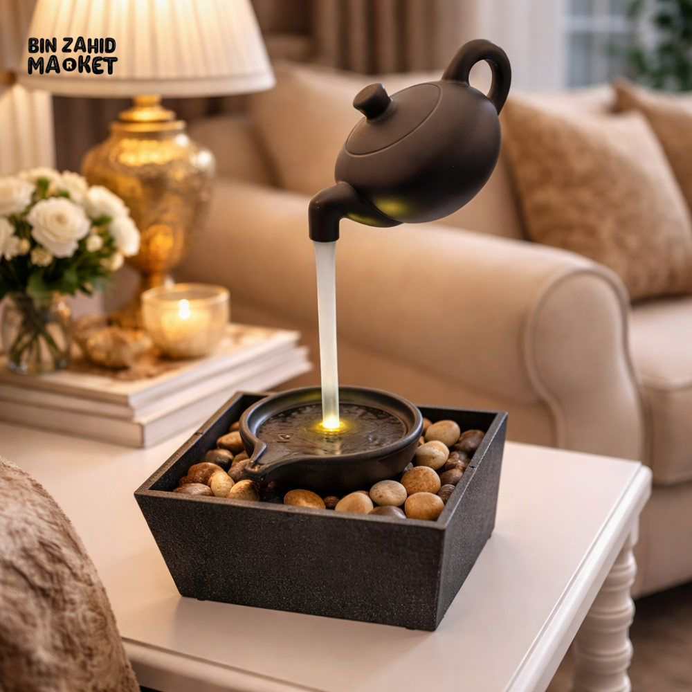 LUXURY DECORATIVE TABLETOP WATER FOUNTAIN - SILENT TEA FALL