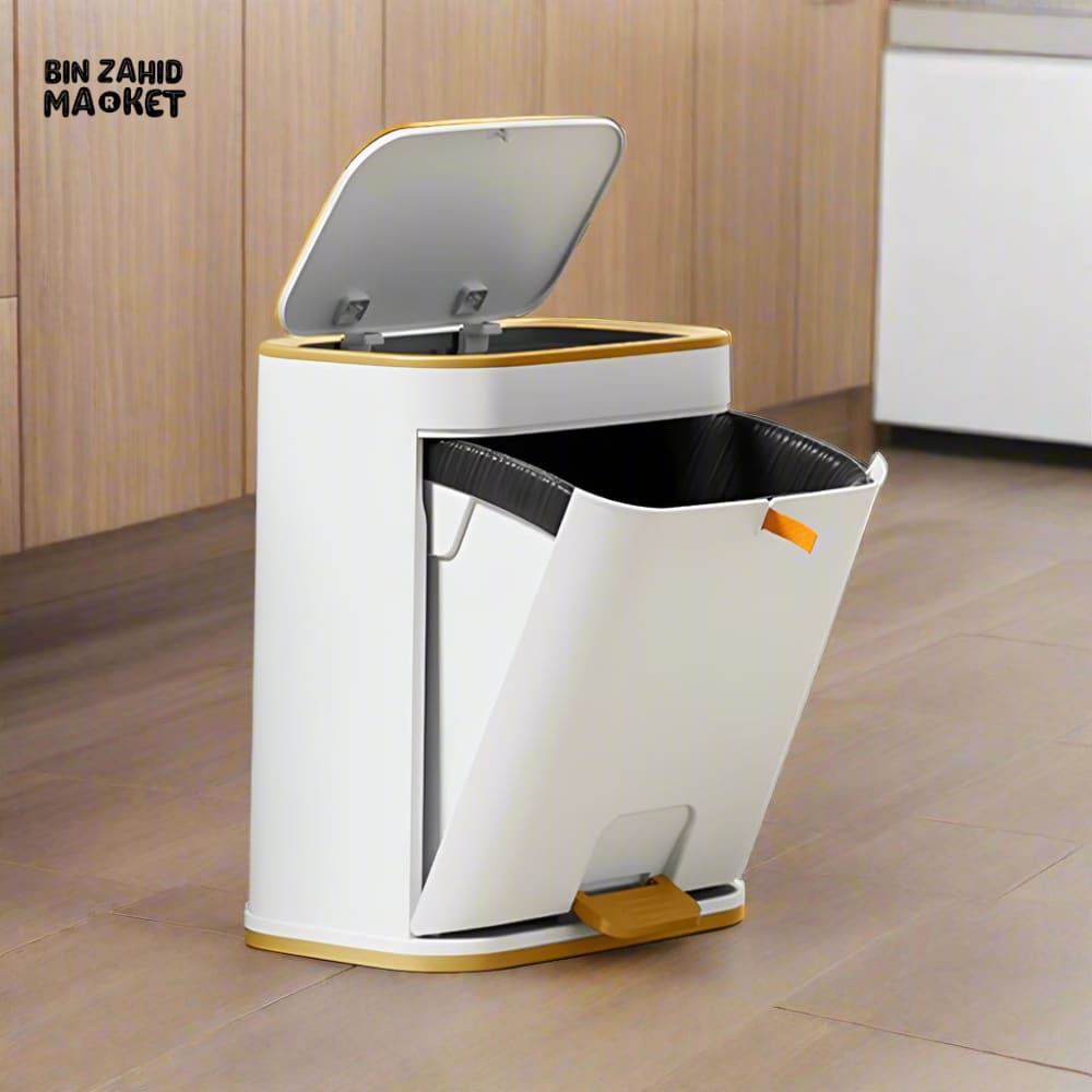 LUXURY DOUBLE LID TRASH CAN – ELEGANT & MODERN WASTE BIN