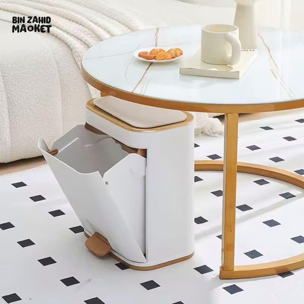 LUXURY DOUBLE LID TRASH CAN – ELEGANT & MODERN WASTE BIN