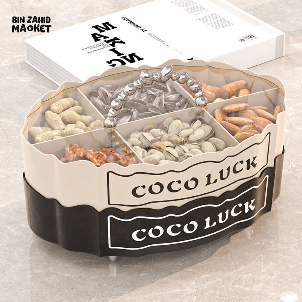 LUXURY FRUIT PLATE FOR LIVING ROOM – HOME TEA TABLE FRUIT TRAY CANDY BOX SNACK & NUT STORAGE BOX WITH CREATIVE DIVIDED