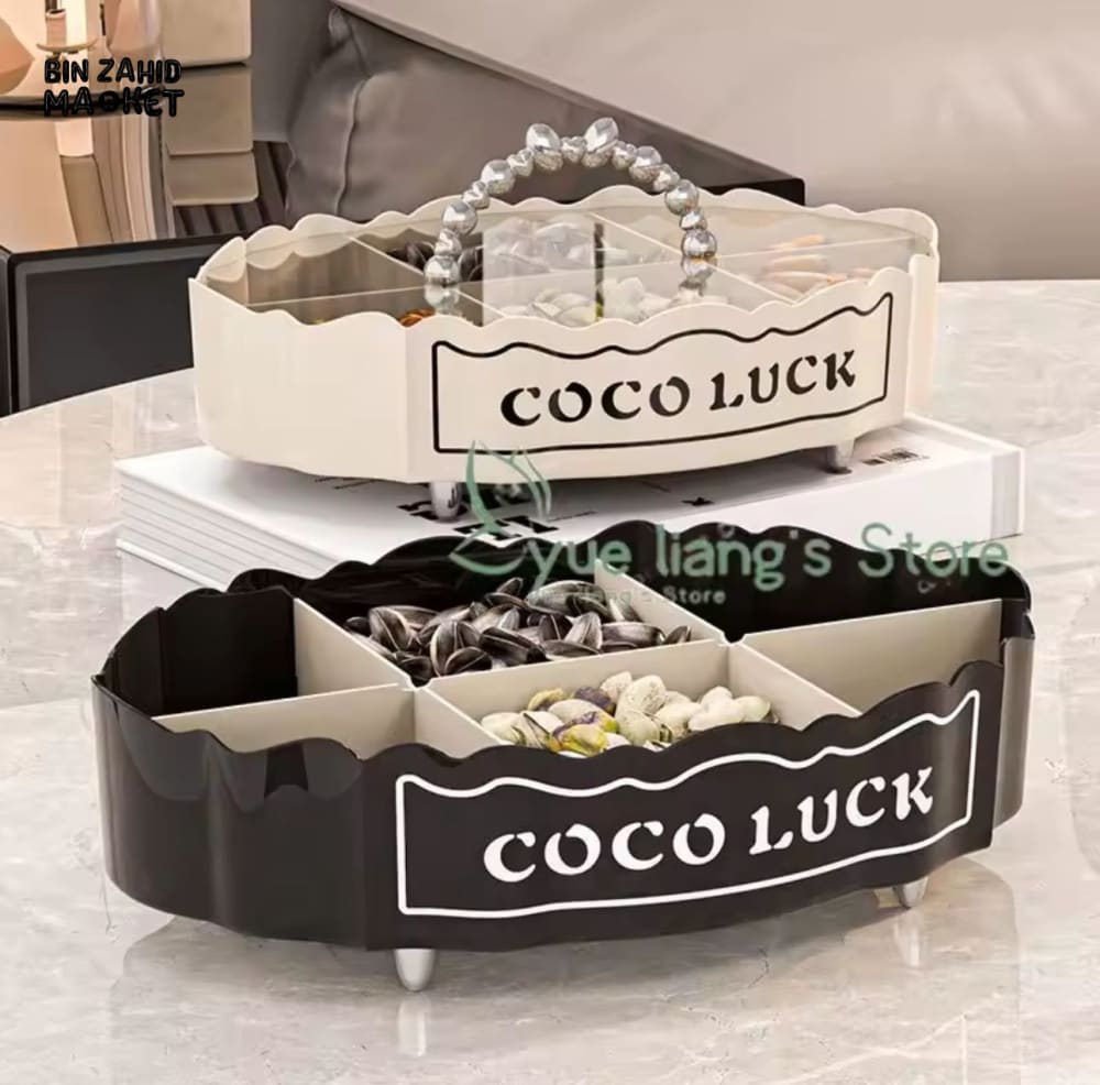 LUXURY FRUIT PLATE FOR LIVING ROOM – HOME TEA TABLE FRUIT TRAY CANDY BOX SNACK & NUT STORAGE BOX WITH CREATIVE DIVIDED