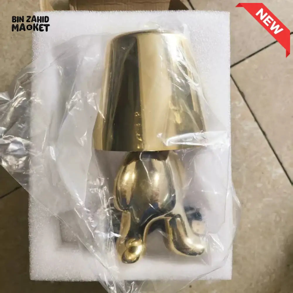 LUXURY GOLD HUMANOID LED TABLE LAMP SET – NORDIC MODERN OFFICE & HOME DECOR TOUCH DIMMING USB RECHARGEABLE NIGHT LIGHT