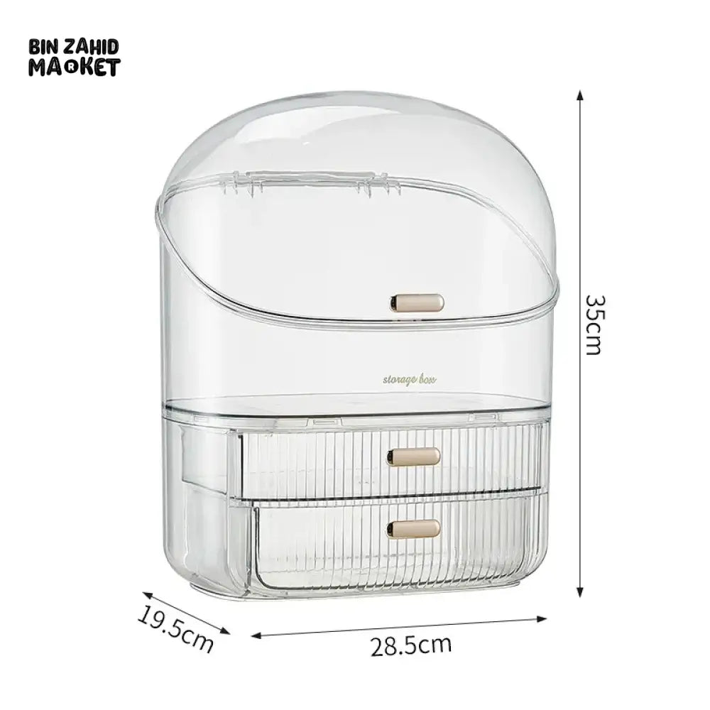 LUXURY HOUSEHOLD COSMETIC STORAGE BOX – DUSTPROOF LIPSTICK ORGANIZER SKINCARE PRODUCT RACK WITH LID MAKEUP & PERFUME STORAGE BOX