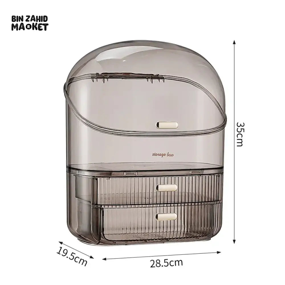 LUXURY HOUSEHOLD COSMETIC STORAGE BOX – DUSTPROOF LIPSTICK ORGANIZER SKINCARE PRODUCT RACK WITH LID MAKEUP & PERFUME STORAGE BOX