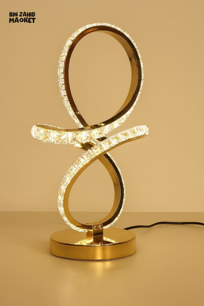 LUXURY INFINITY CRYSTAL LED TABLE LAMP – MODERN GOLD DESIGN