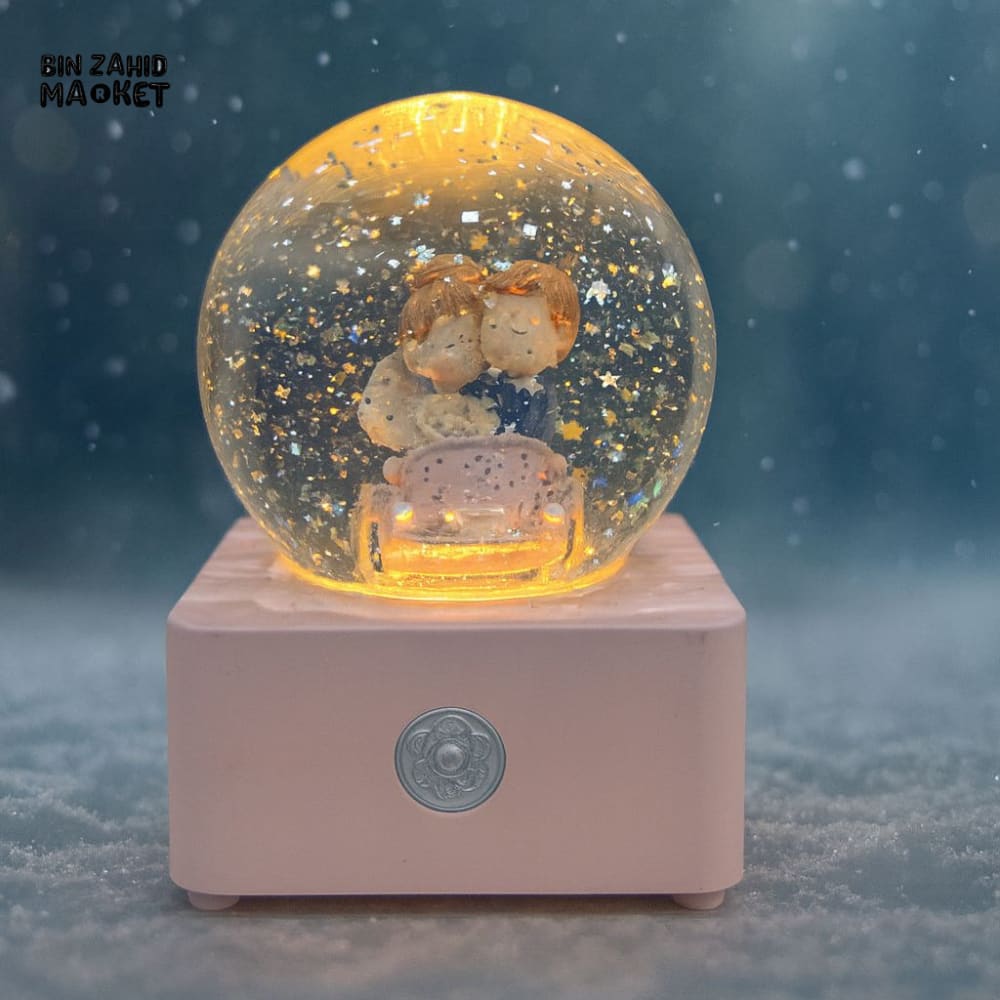LUXURY LED SNOW GLOBE MUSIC BOX – ROMANTIC CRYSTAL BALL DECOR WITH GLOW EFFECT