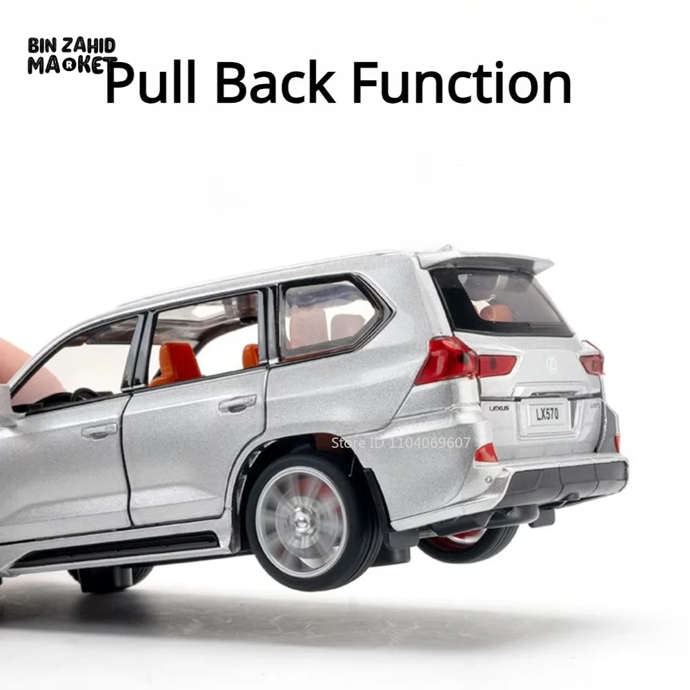 LUXURY LEXUS LX570 DIECAST SUV METAL MODEL CAR WITH LIGHT & SOUND COLLECTOR'S EDITION TOY