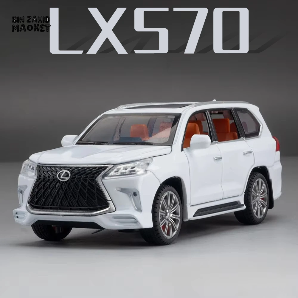 LUXURY LEXUS LX570 DIECAST SUV METAL MODEL CAR WITH LIGHT & SOUND COLLECTOR'S EDITION TOY
