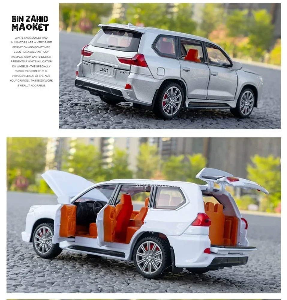 LUXURY LEXUS LX570 DIECAST SUV METAL MODEL CAR WITH LIGHT & SOUND COLLECTOR'S EDITION TOY