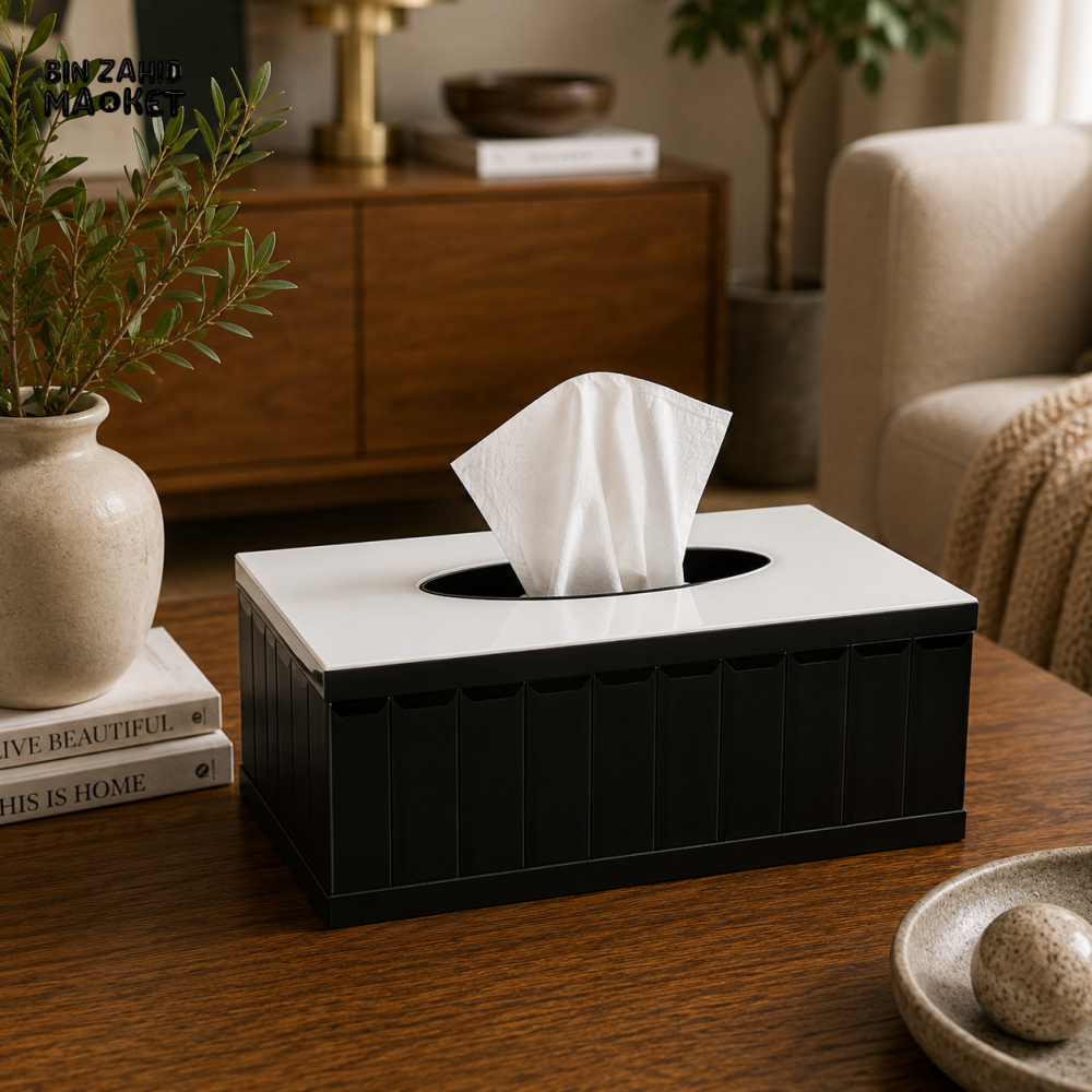LUXURY MODERN ACRYLIC TISSUE BOX HOLDER - BLACK