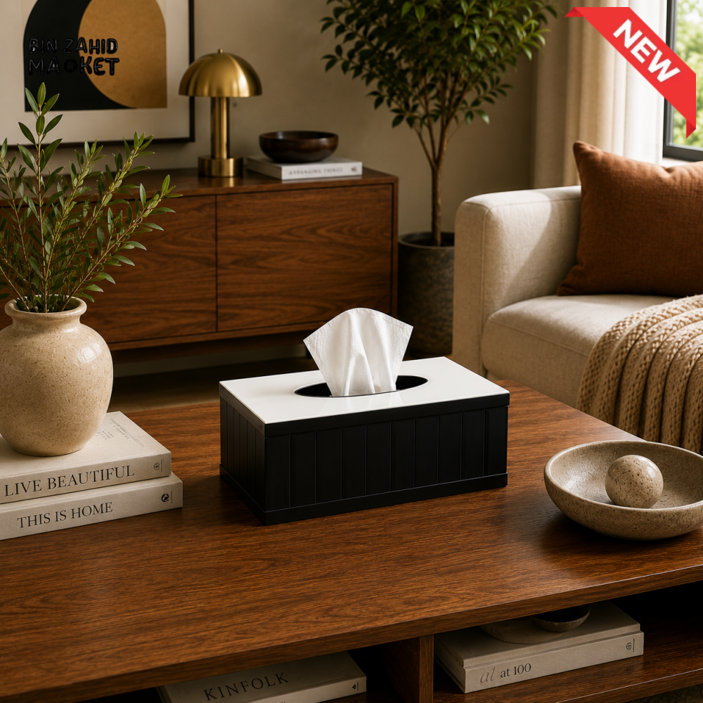 LUXURY MODERN ACRYLIC TISSUE BOX HOLDER - BLACK