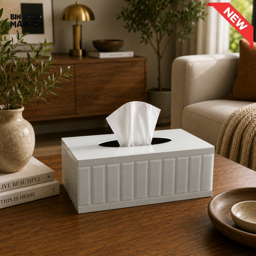 LUXURY MODERN ACRYLIC TISSUE BOX HOLDER - WHITE