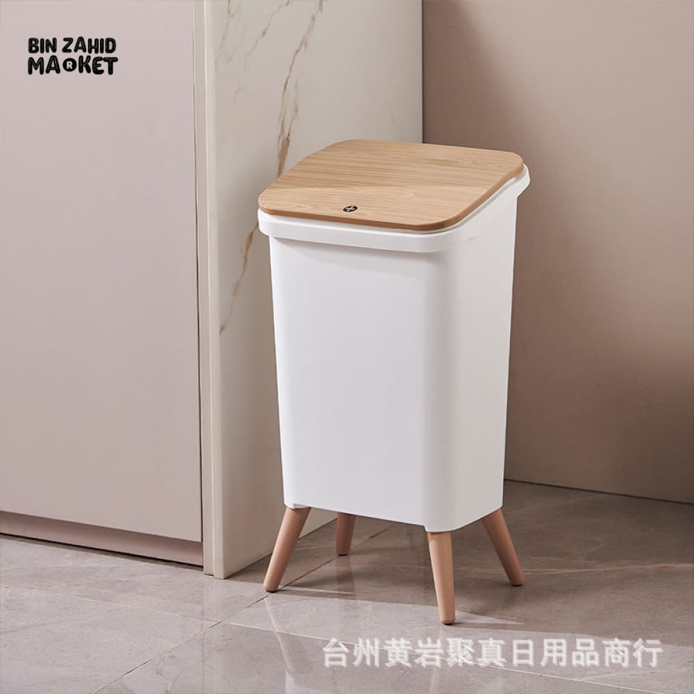 LUXURY TALL LEG TRASH CAN WITH LID LARGE CAPACITY HOME ORGANIZER - 12 LITRE