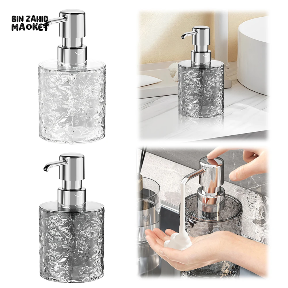 LUXURY TRANSPARENT SOAP DISPENSER BOTTLE – REUSABLE HAND PUMP FOR SHOWER GEL SHAMPOO & LIQUID SOAP