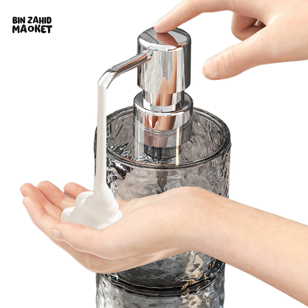 LUXURY TRANSPARENT SOAP DISPENSER BOTTLE – REUSABLE HAND PUMP FOR SHOWER GEL SHAMPOO & LIQUID SOAP