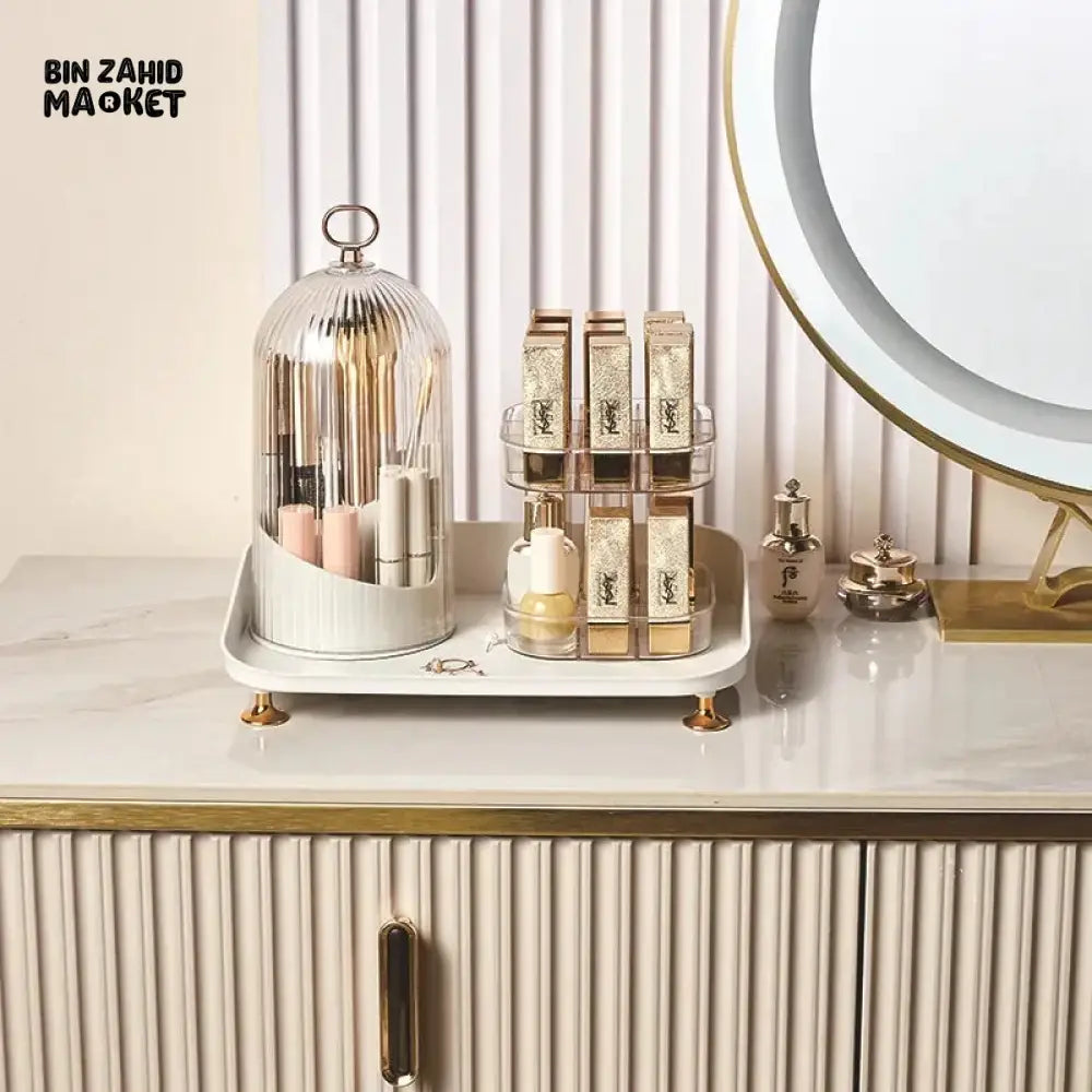 LUXURY VANITY ROTATING COSMETIC ORGANIZER – BRUSH & LIPSTICK HOLDER