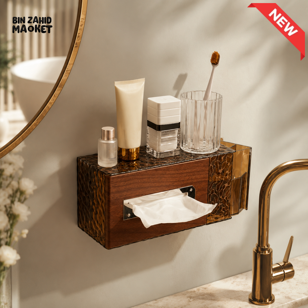 LUXURY WALL-MOUNTED TOILET PAPER & TISSUE STORAGE BOX