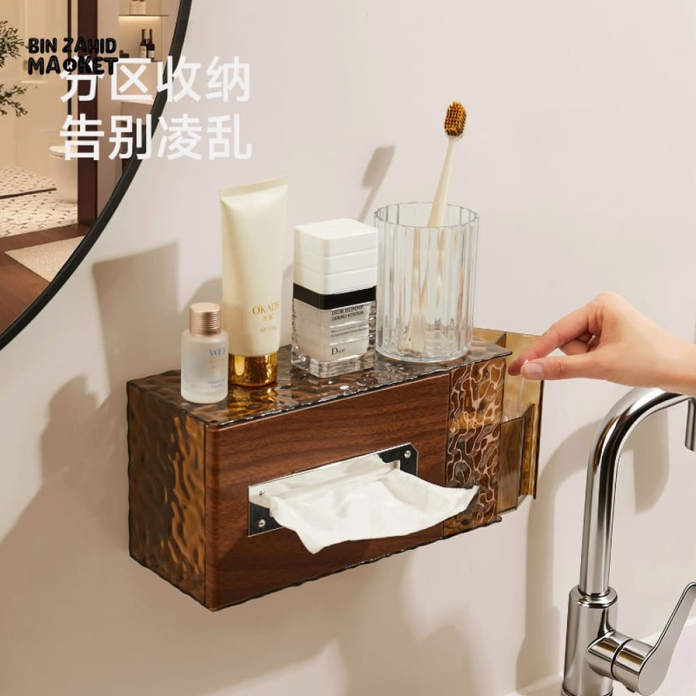 LUXURY WALL-MOUNTED TOILET PAPER & TISSUE STORAGE BOX