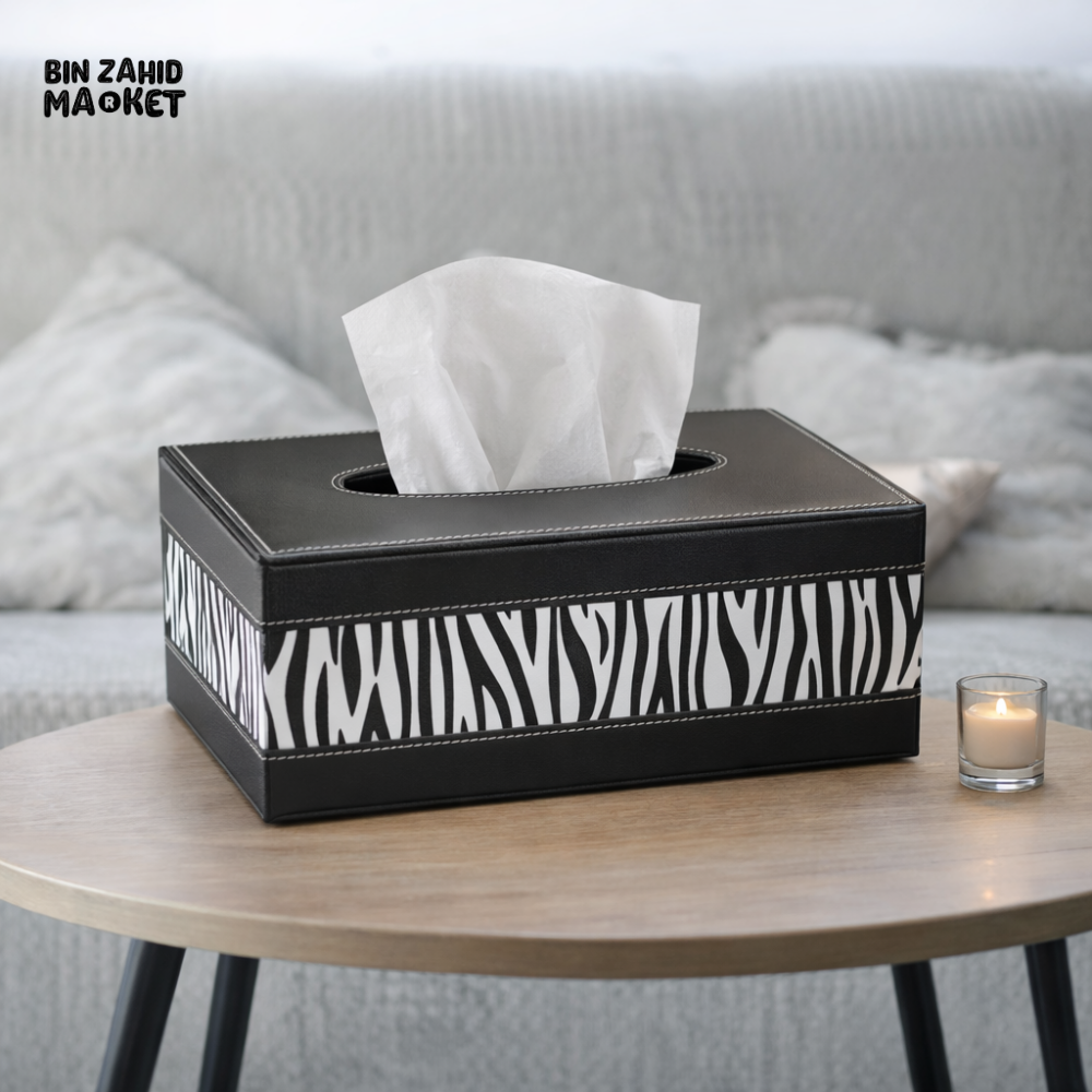 LUXURY ZEBRA DESIGN TISSUE BOX HOLDER | MODERN HOME & OFFICE DÉCOR