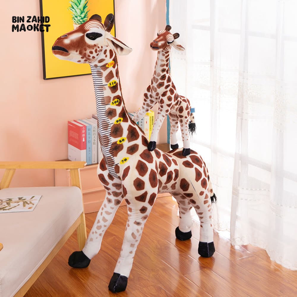 MADAGASCAR GIRAFFE & SIKA DEER STUFFED PLUSH TOY SOFT & CUDDLY ANIMAL DOLL FOR KIDS & GIFTS