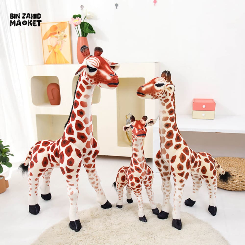 MADAGASCAR GIRAFFE & SIKA DEER STUFFED PLUSH TOY SOFT & CUDDLY ANIMAL DOLL FOR KIDS & GIFTS