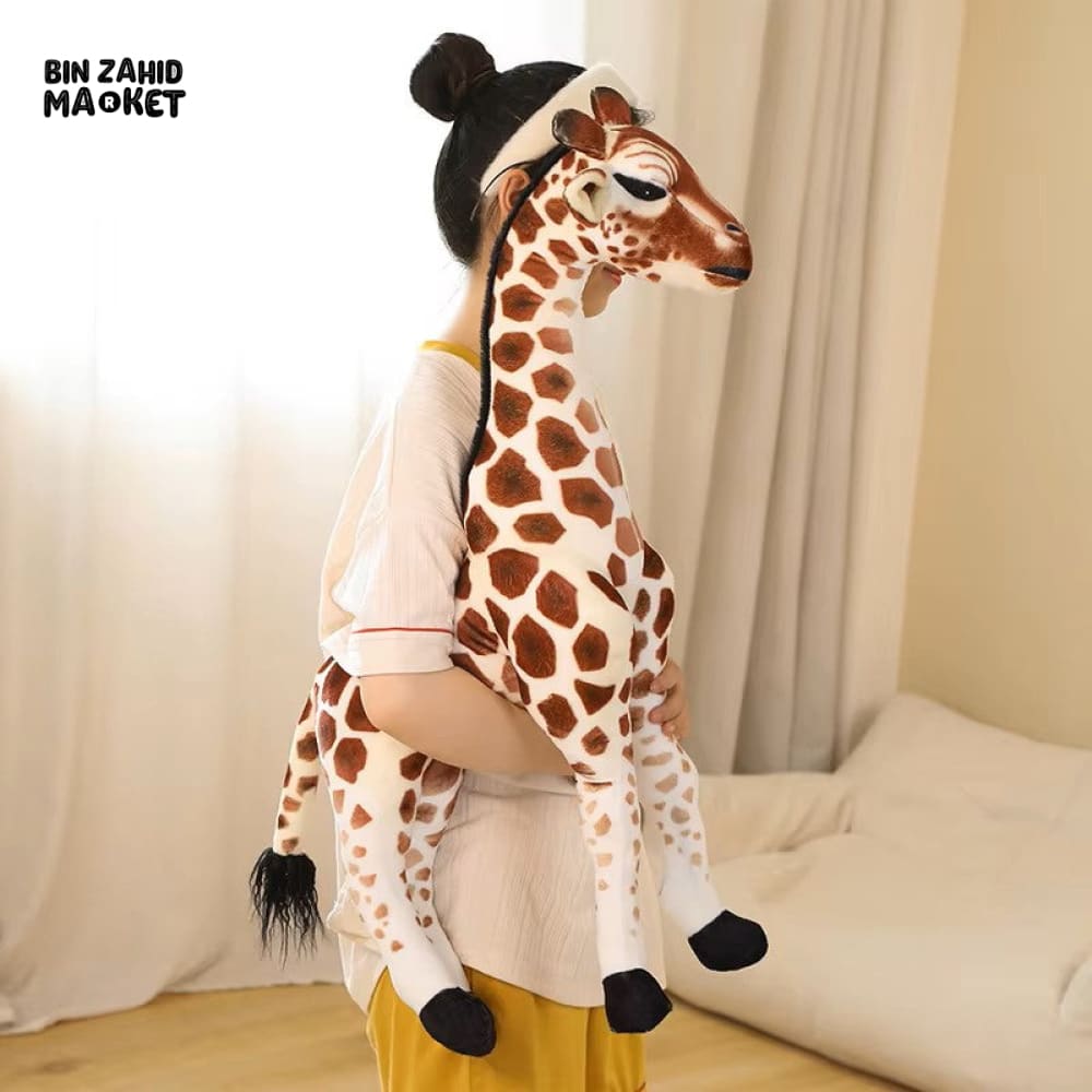 MADAGASCAR GIRAFFE & SIKA DEER STUFFED PLUSH TOY SOFT & CUDDLY ANIMAL DOLL FOR KIDS & GIFTS