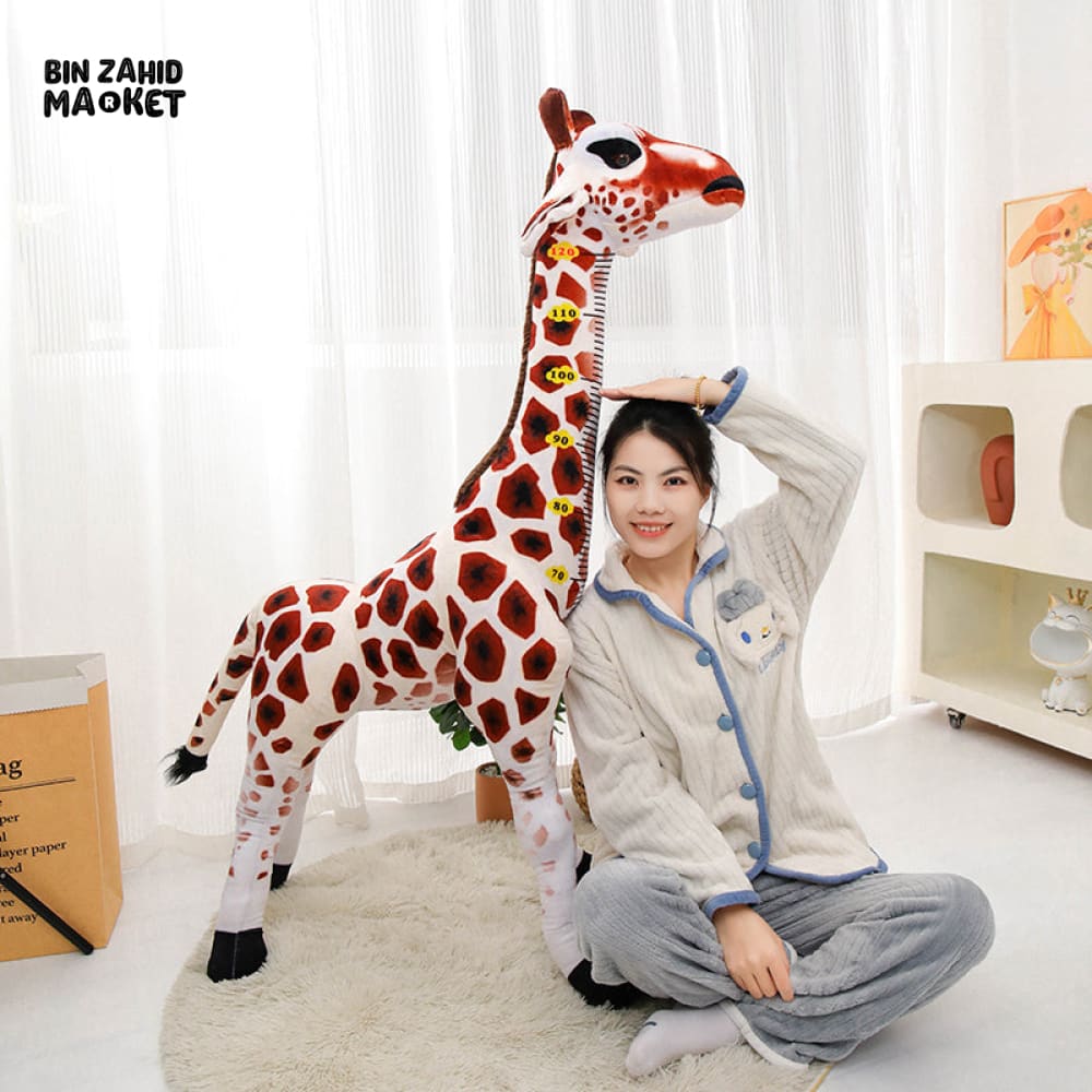 MADAGASCAR GIRAFFE & SIKA DEER STUFFED PLUSH TOY SOFT & CUDDLY ANIMAL DOLL FOR KIDS & GIFTS