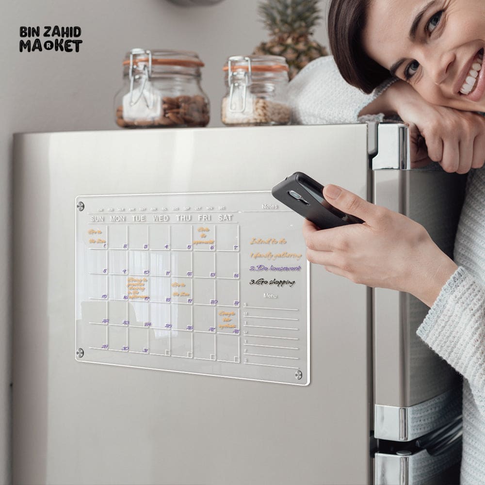 MAGNETIC DRY ERASE REFRIGERATOR BOARD – CALENDAR PLANNER & NOTES