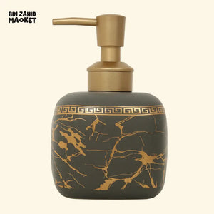 MARBLE SOAP DISPENSER LUXURY BATHROOM COUNTERTOP ACCESSORY - GREY