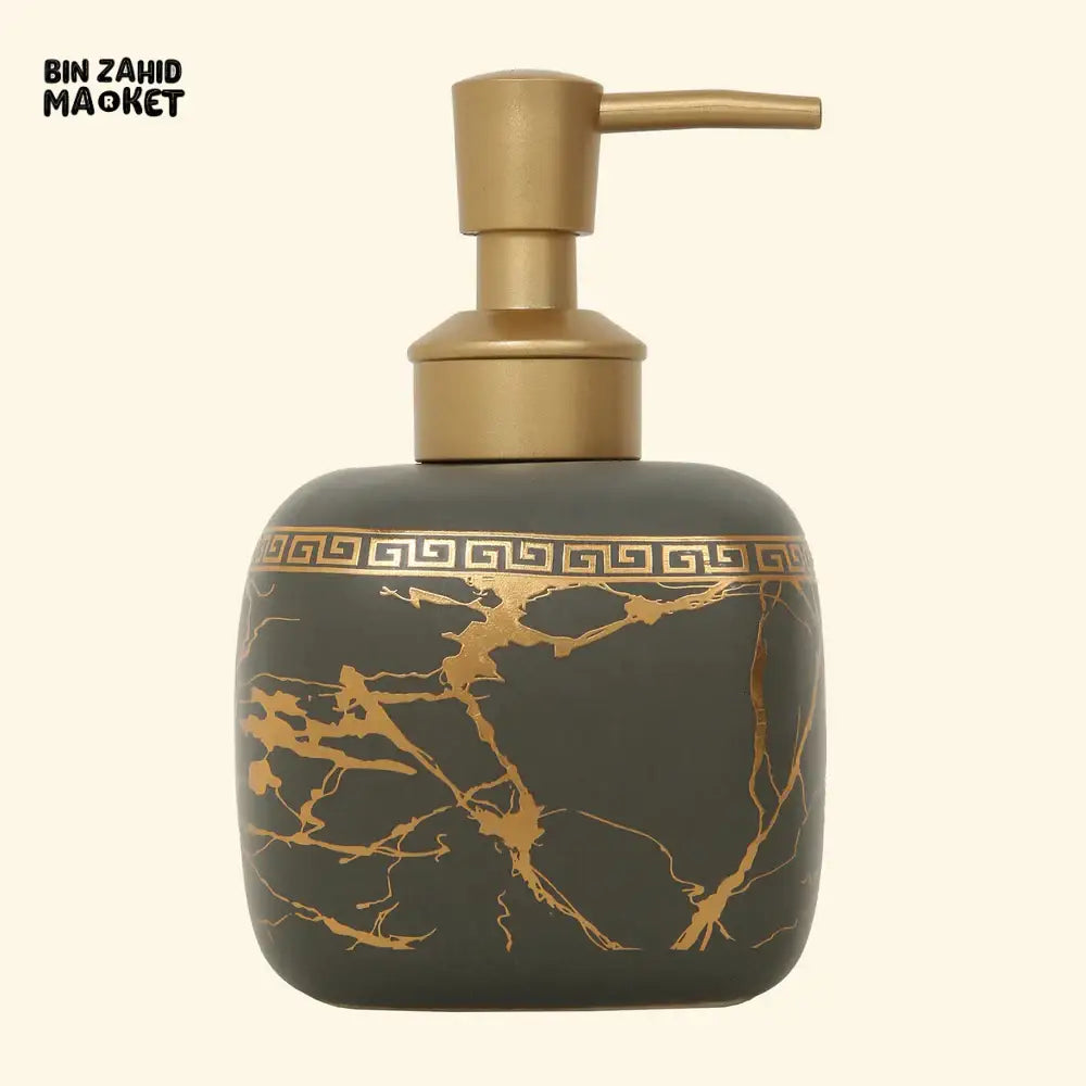MARBLE SOAP DISPENSER LUXURY BATHROOM COUNTERTOP ACCESSORY - GREY