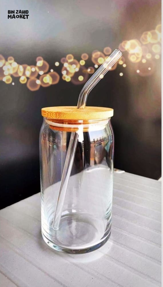 MASON JAR WITH CLEAR STRAW