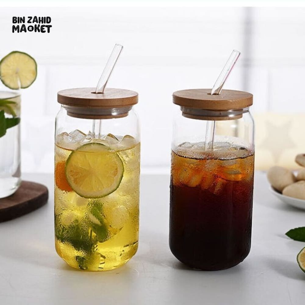 MASON JAR WITH CLEAR STRAW