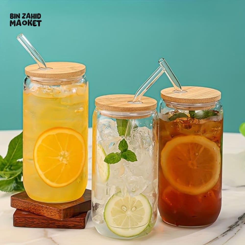 MASON JAR WITH CLEAR STRAW