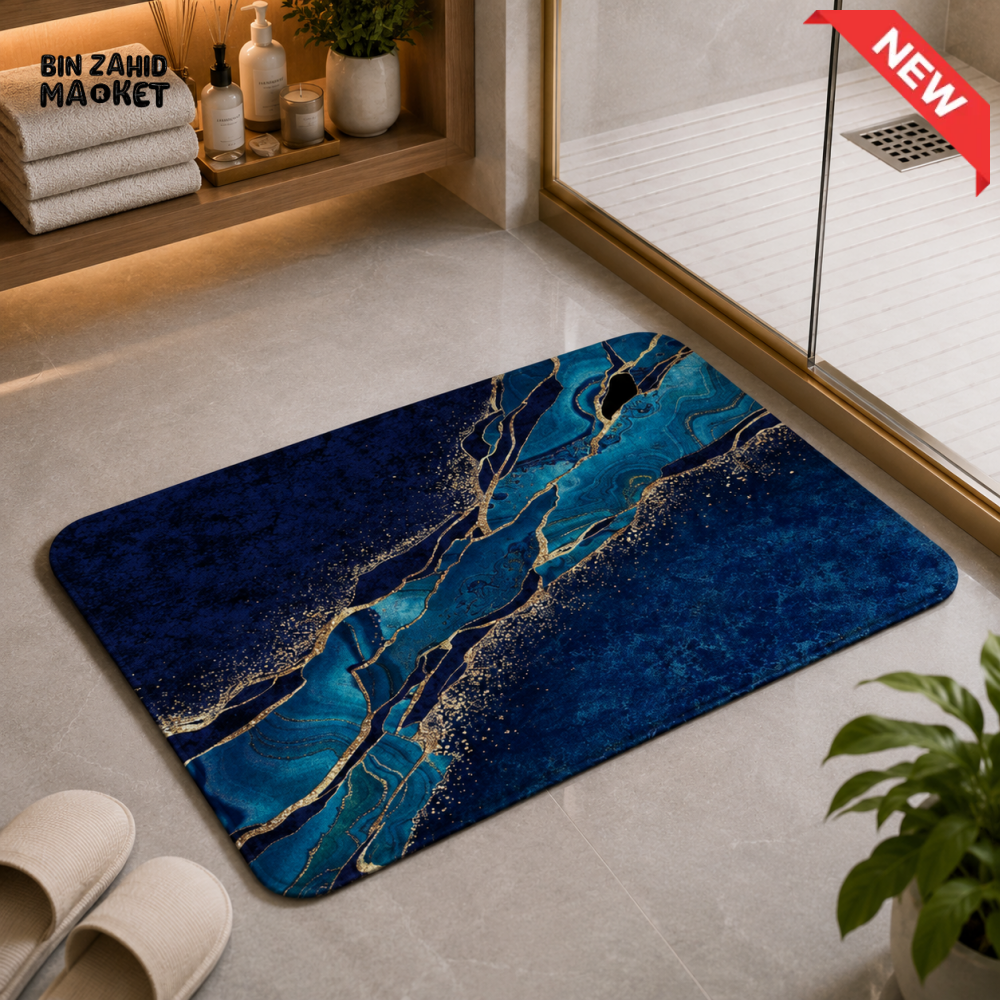 MATRUGS LUXURY MARBLE DESIGN BATHROOM FLOOR MAT - 2ft × 1.25ft
