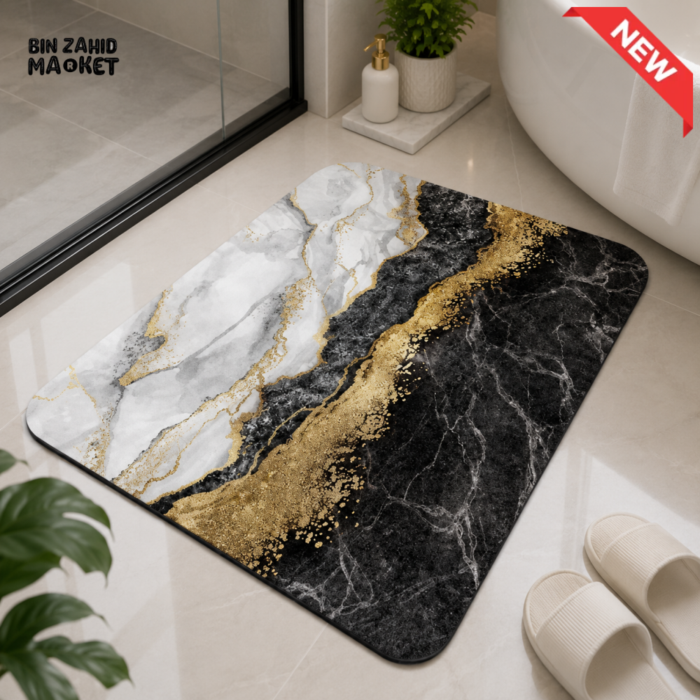 MATRUGS LUXURY MARBLE DESIGN BATHROOM FLOOR MAT - 2ft × 1.25ft