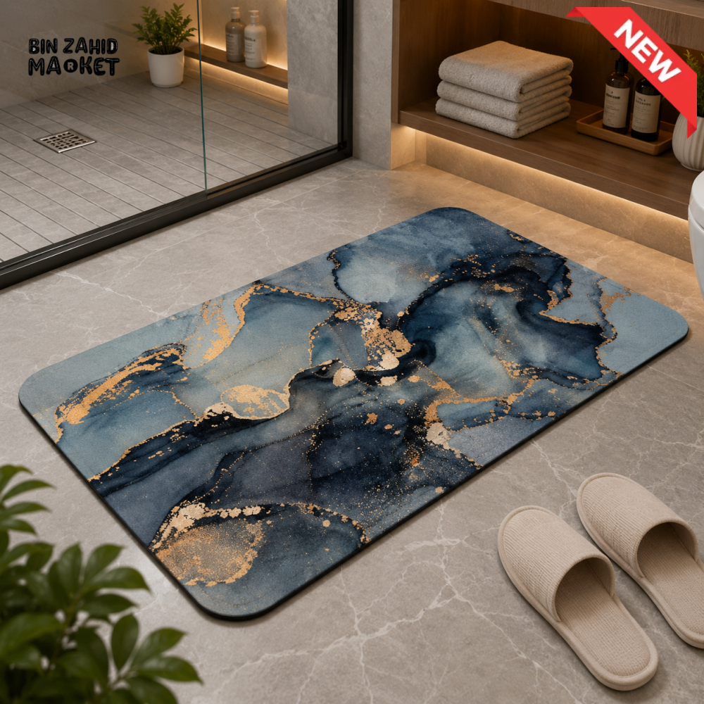 MATRUGS LUXURY MARBLE DESIGN BATHROOM FLOOR MAT - 2ft × 1.25ft