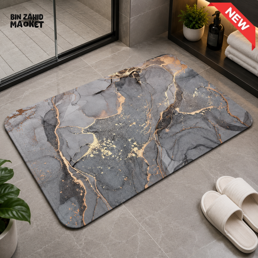 MATRUGS LUXURY MARBLE DESIGN BATHROOM FLOOR MAT - 2ft × 1.25ft
