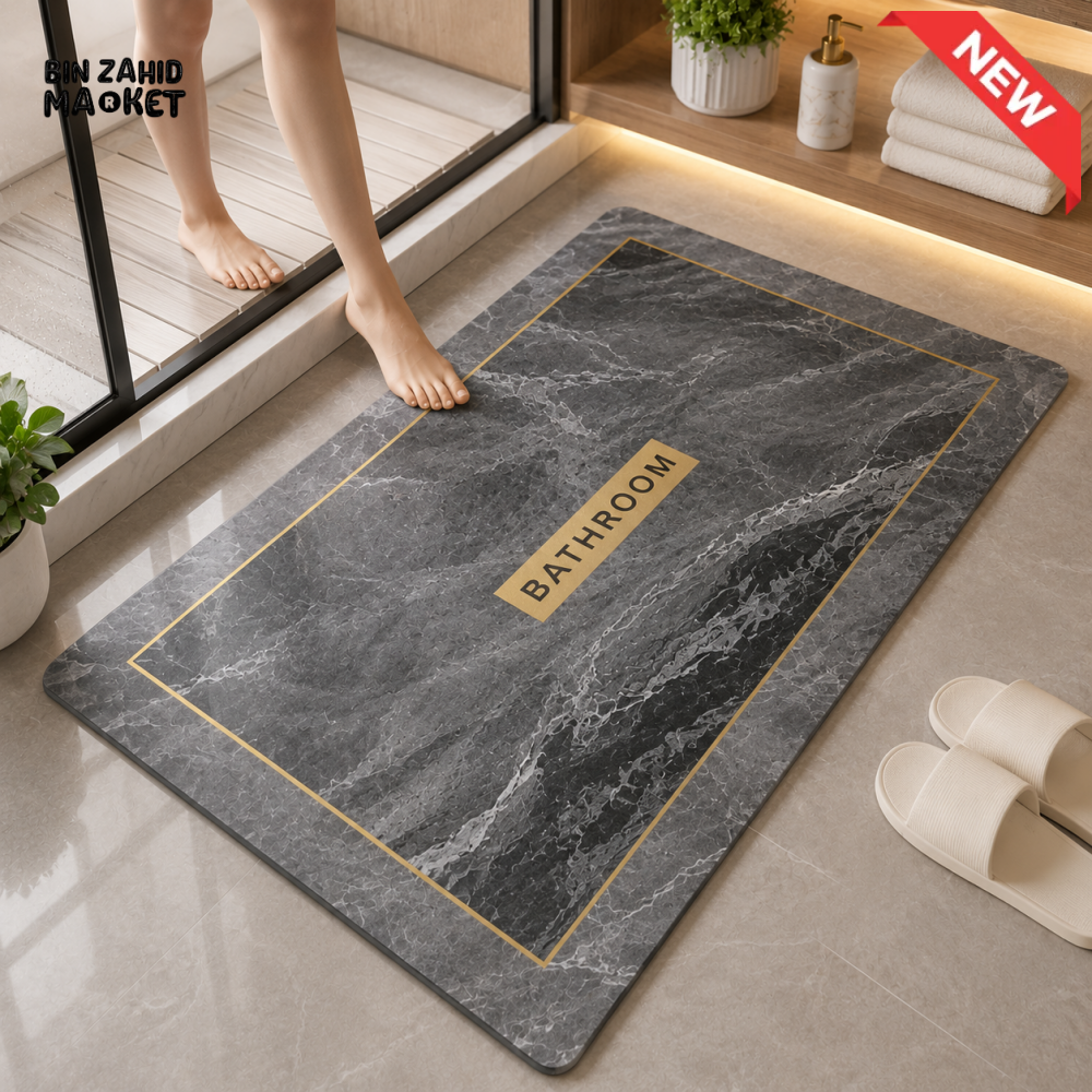 MATRUGS MARBLE DESIGN BATHROOM FLOOR MAT - 2ft × 1.25ft