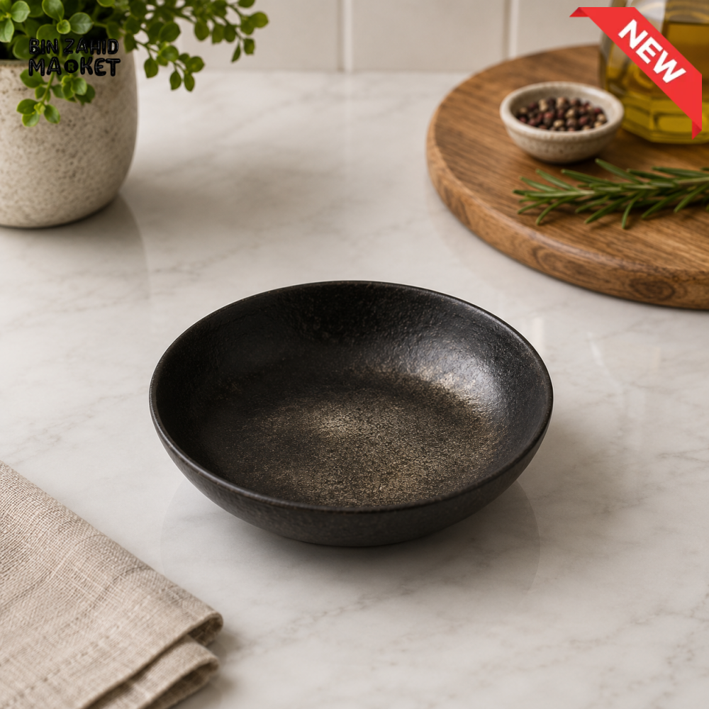 MATTE BLACK ROUND STONEWARE SERVING BOWL 32.5 CM – 325WD