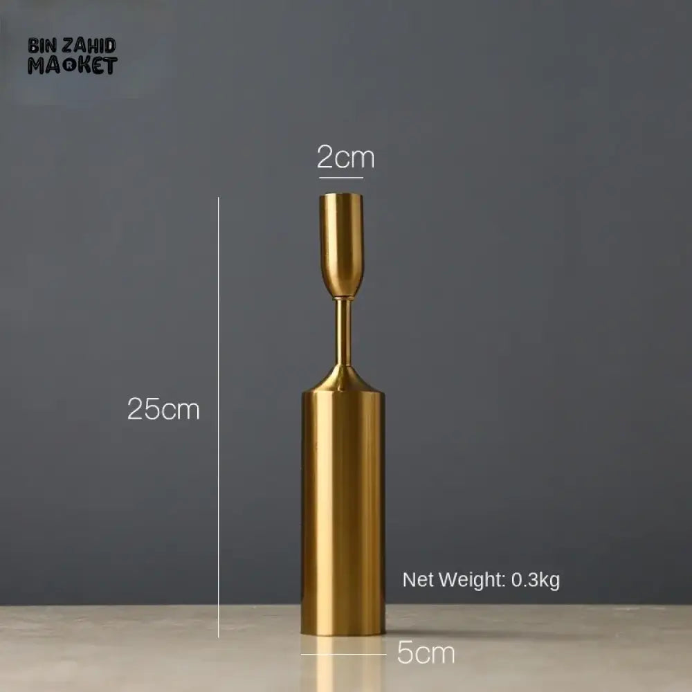 METAL GOLDEN CANDLE HOLDER 6 PIECES SET – LUXURY DECORATIVE CANDLE STANDS FOR HOME & EVENTS