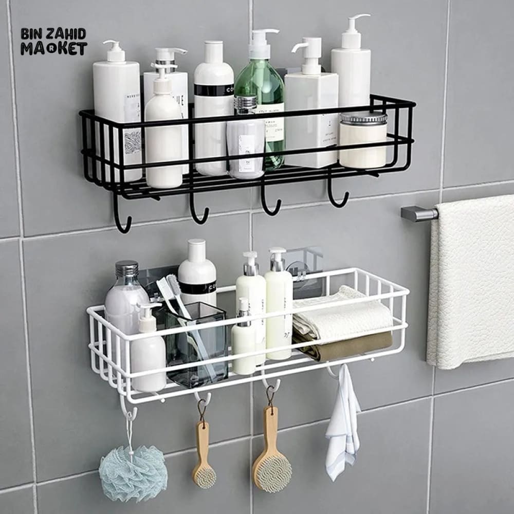 METAL SHELF WITH HOOKS