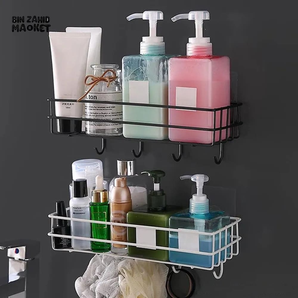 METAL SHELF WITH HOOKS