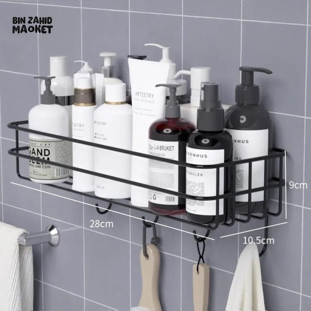 METAL SHELF WITH HOOKS