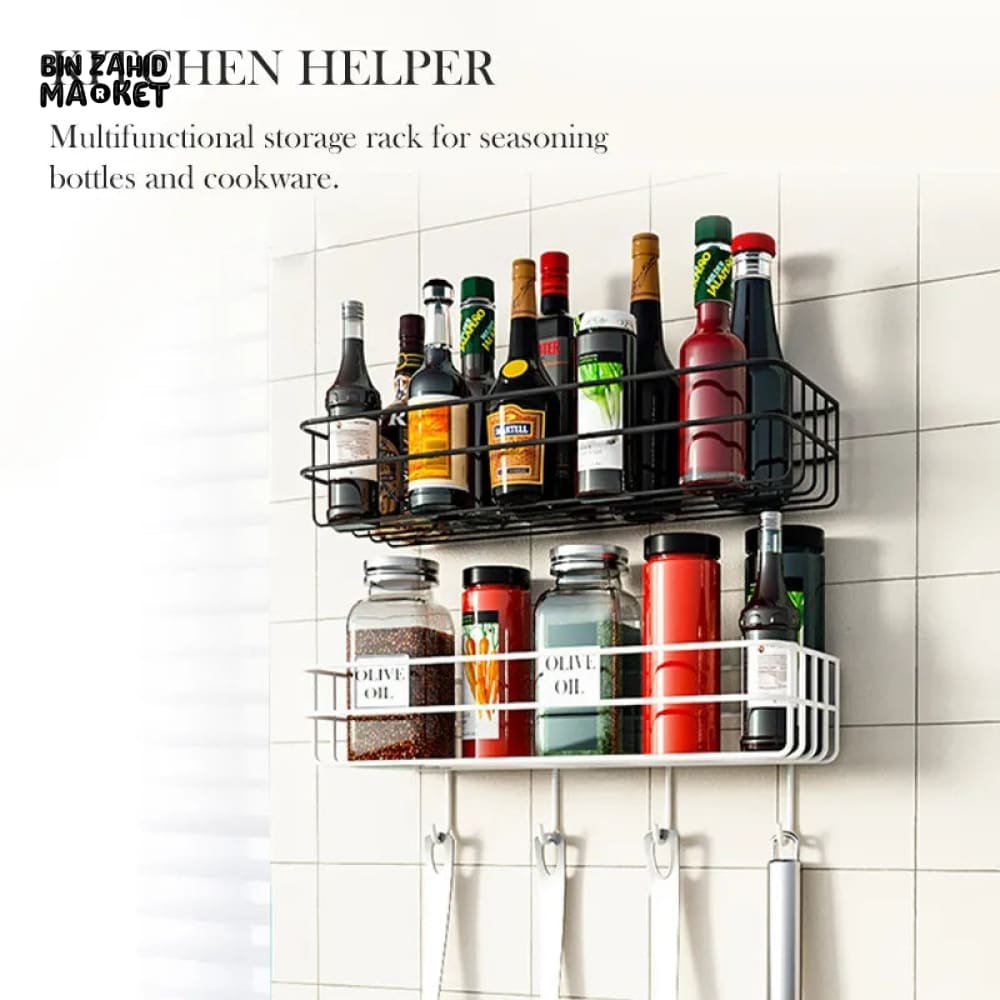 METAL SHELF WITH HOOKS